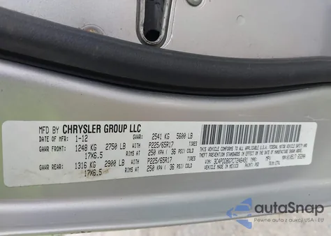 2012 Dodge Journey Sxt из США, поврежденный, VIN 3C4PDDBG7CT246491